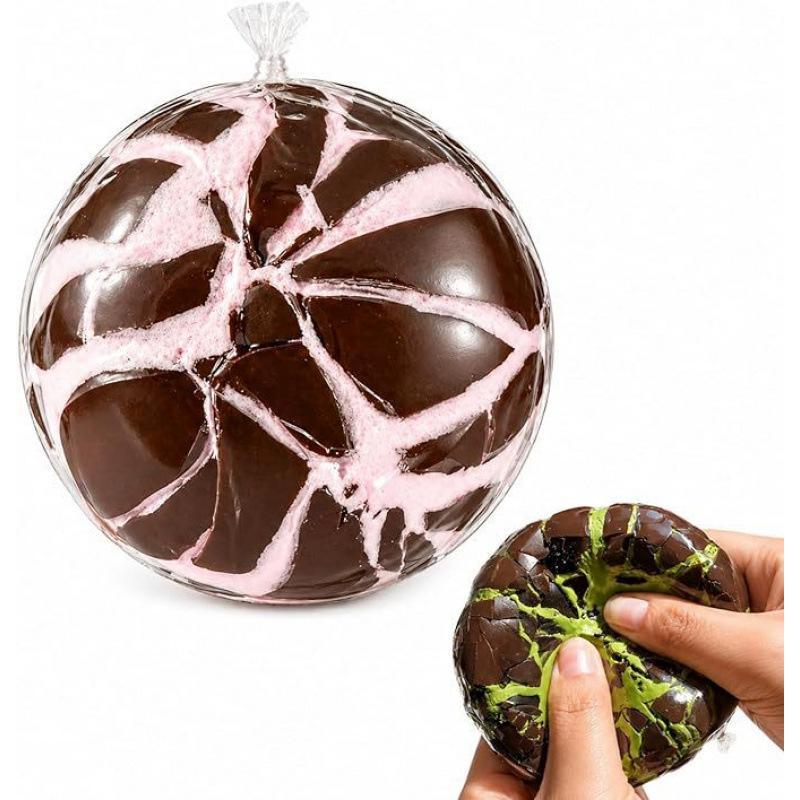 Squeeze Stress Ball Cracked Wax Chocolate Shaped Soft Squishy Fidget Toy Desk Toy For Stress Relief Office Study Break Adults