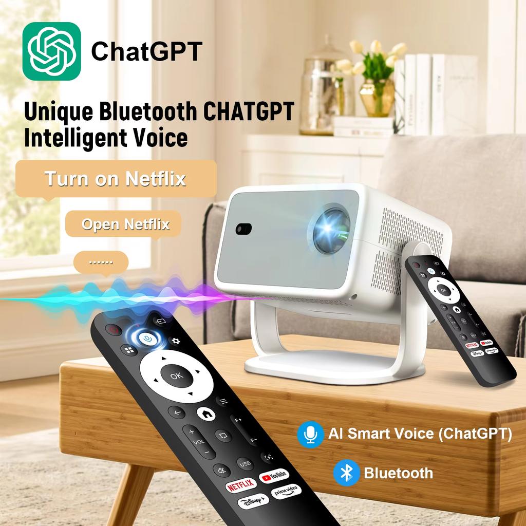 New TP350 Netflix Certification Projector 4K Android 13 Native Wifi6 BT5.2 1080P 650ANSI Portable Projector Auto Keystone Correction