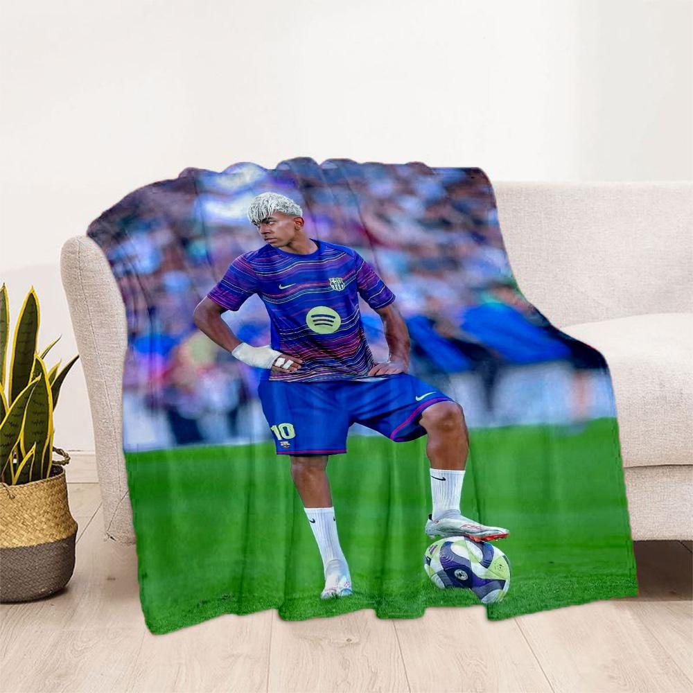 Lamine Yamal's Barcelona Player Action Blanket Durable Comfort Great for Livingroom Bed Chair for All Seasons Modern Birthday Christmas Gift Blanket