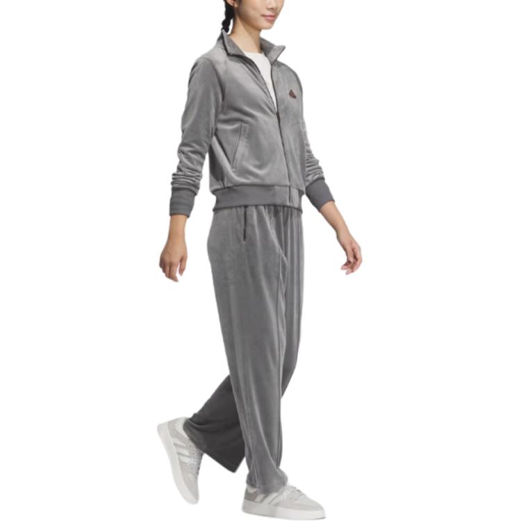 Adidas Casual Series Comfortable Modern Sports Jacket Women Jacket Gray JX6843