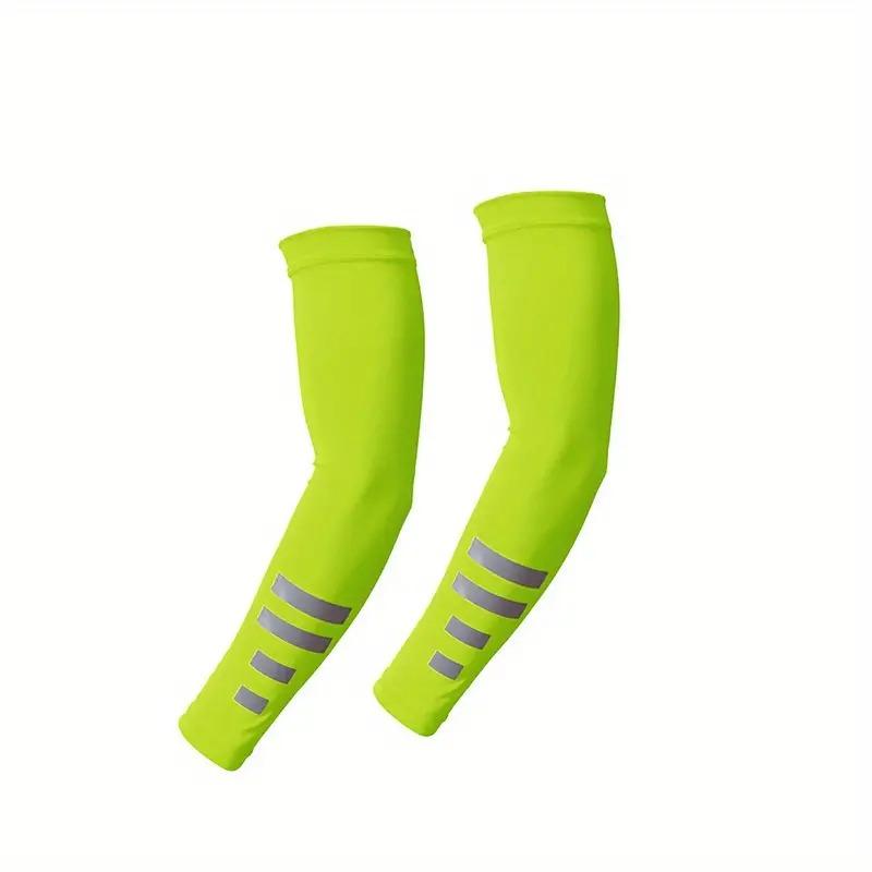 2Pcs Summer Outdoor Sun Protection Arm Sleeves Quick-drying Breathable Night Running Cycling Reflective Ice Silk Sleeves