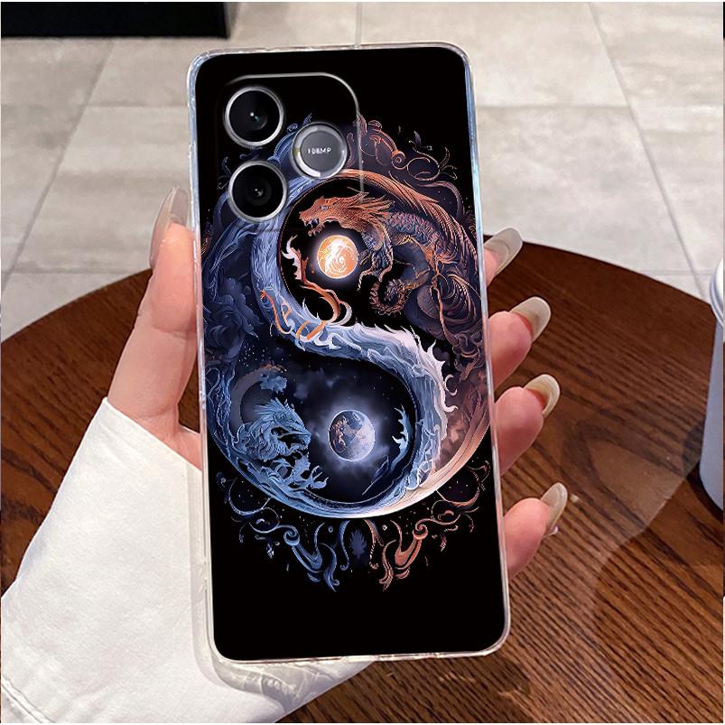 Shockproof Phone Case For Honor 600 Lite 5G/Honor 500 Smart 5G Transparent TPU Soft Casing Fashion Cute White Furry Bear Shell