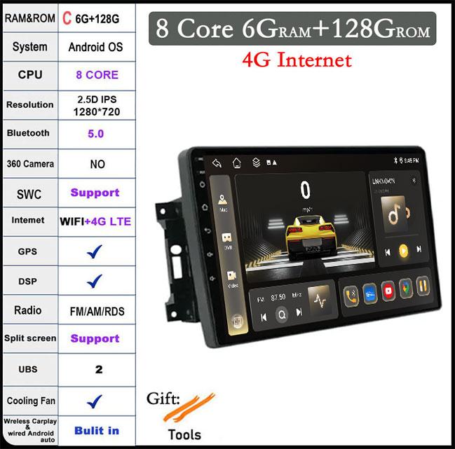 10 Inch For Jeep Wrangler 3 JK 2007 - 2018 QLED DSP RDS Android 14 Car Radio Autoradio GPS Navigation Stereo