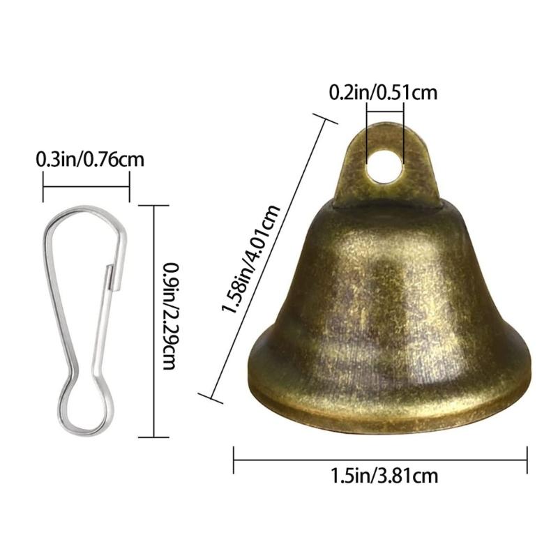 38mm Metal Trumpet Bells With Spring Hook For Easy Attachment Clarity Sound Durable Iron Crafted For Pet Training Craft Decor