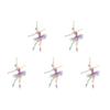 Set Of 5 Ballet Dancer 2D Ornament Acrylic Pendants Christmas Tree Decoration Handmade Jewelry for Dance Enthusiasts
