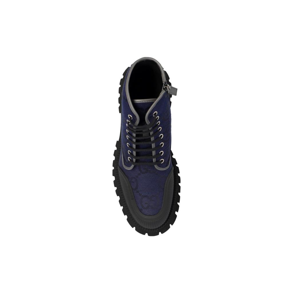 Gucci Lace Up Boot 'Maxi Gg - Navy' 699970 UKOF0 4549