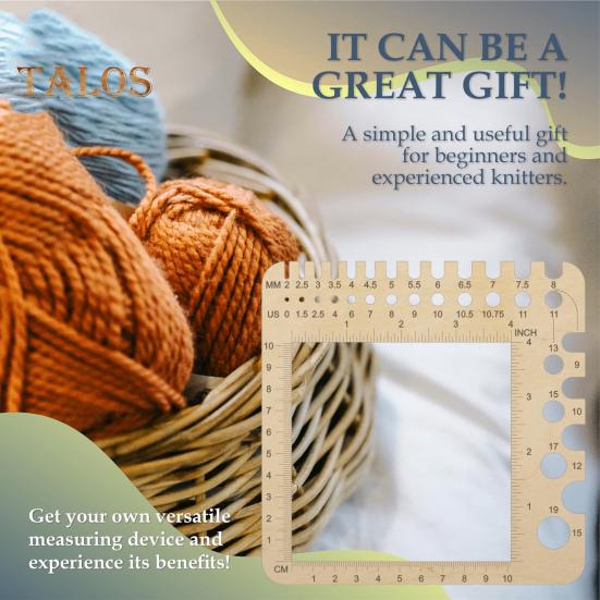 Knitting Needle Gauge Ruler US Size Crochet Hooks Ruler Compact Measure Crochet Knitting Needle Gauge Sewing Knitting Tools Ruler for Beginners