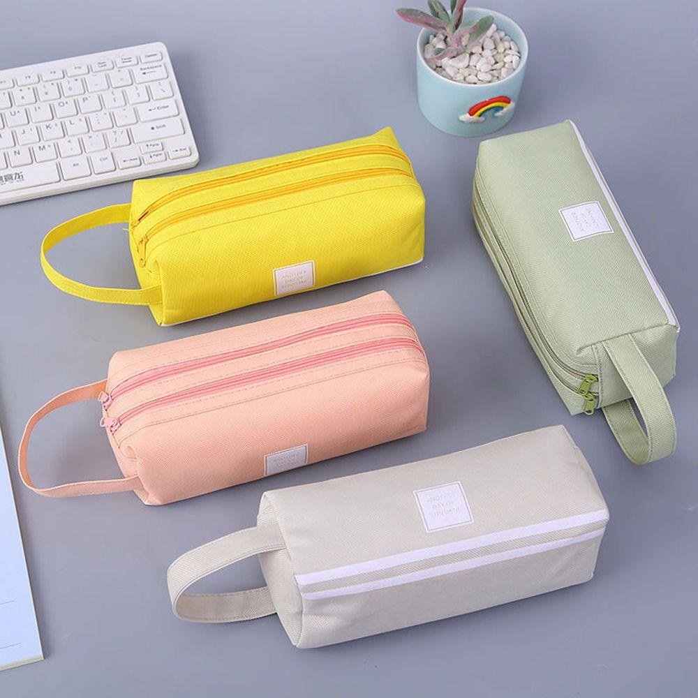 Student School Stationery Big High Capacity Candy color Pencil Case Pen Bag Double layer Pen Case