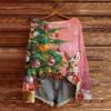 Women's Casual Fashion Round Neck Top Christmas Print Long Sleeve Knit Pullover