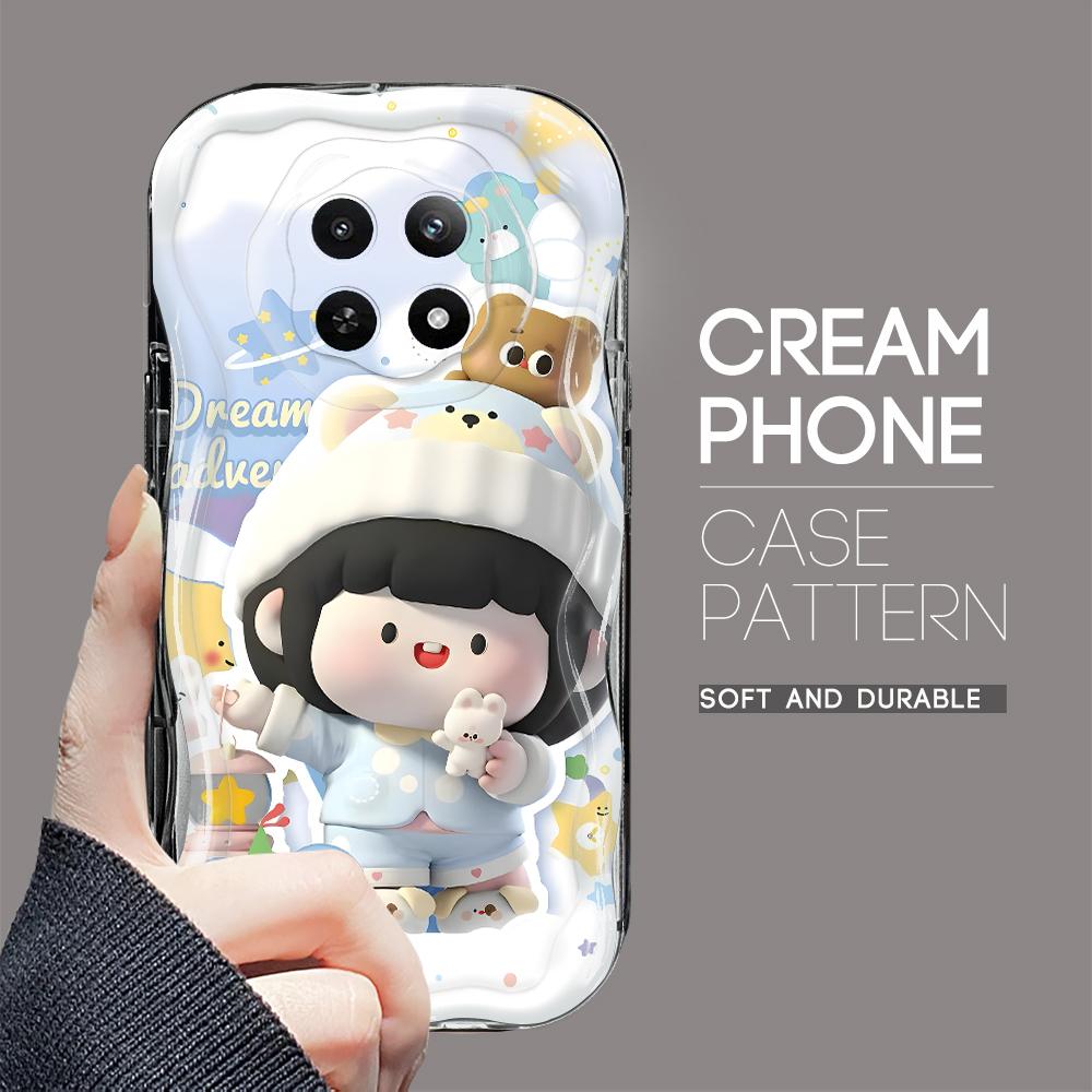 Cartoon-Muster Creme Textur Gehäuse Wellenförmige Kante Weiche Silikonabdeckung Telefonhülle für OPPO Reno Realme OnePlus Vivo