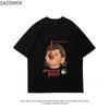ZAZOMDE Popular Retro Art Graphic Tshirt Unisex Unisex Vintage Figure Letter Print Short Sleeve Tee Loose Basic Fashion Casual Tops