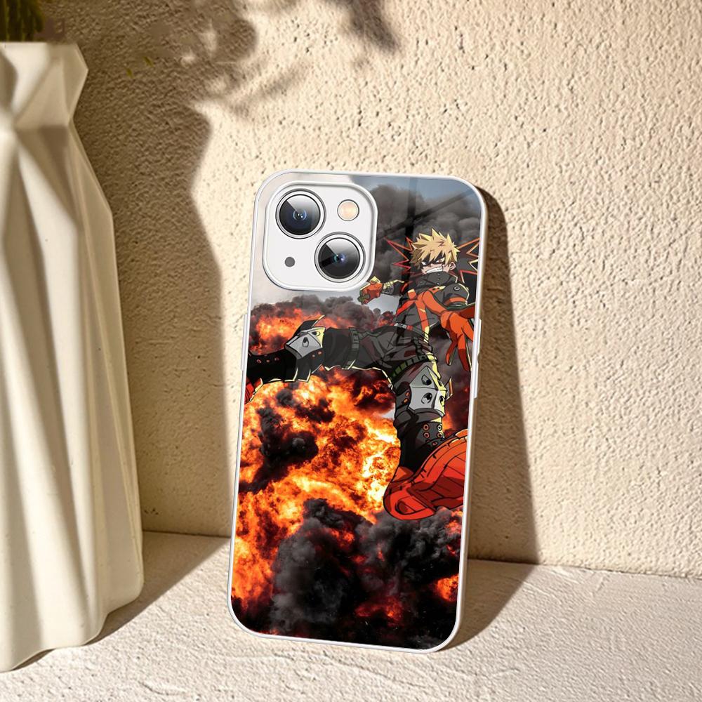 Cartoon B-Bakugo K-Katsuki Phone Case For IPhone 14 13 12 Mini 11 Pro XS Max X XR 14 Plus Tempered Glass Cover