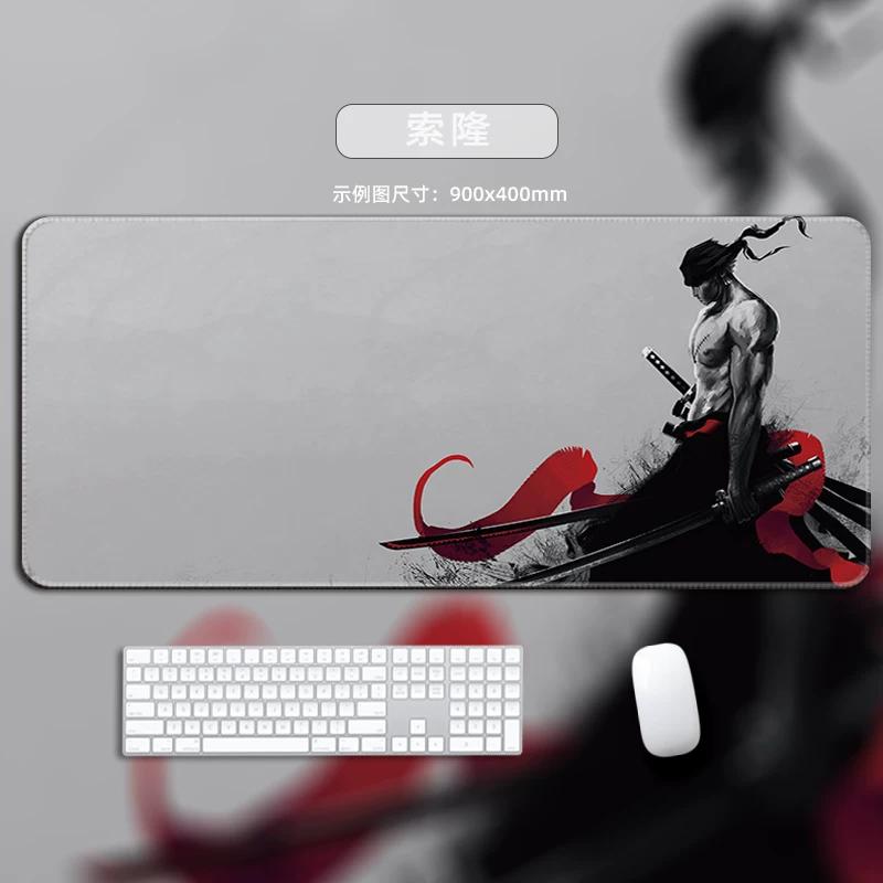 One Piece Leather Mouse Pad Oversized Small Office Gaming Keyboard Pad Desk Pad Bristle Bracelet Monkey D. Luffy Roronoa Zoro Decorative Desk Mat