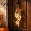 Wooden Hanging Ornaments for Home Heart-Shaped Decorative with LED Light, Rustic Farmhouse Heart Wall Pendant Indoor Decorations Bedroom Vintage Beads