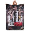 Flannel Throw Blanket Alex Pereira Bootleg Fighter Boxing Warm Plush Blankets Soft Bedding for Bed Living Room Home Travel Couch