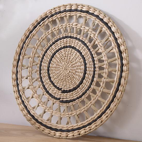 Boho Woven Wall Art Handmade 30/35CM Round Placemat Coaster Pot Holder Multi-Purpose Wall Hanging for Living Room Decor
