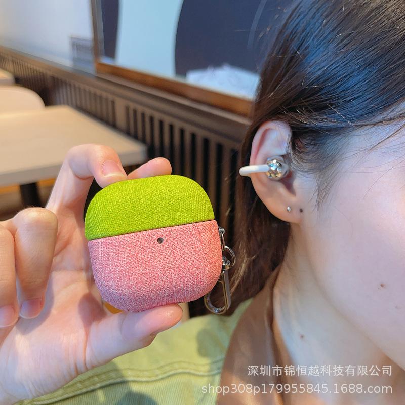 Blackcurrant is suitable for Huawei earphones FreeClip1 Bluetooth earphone case clip1 generation solid color splicing cloth pattern