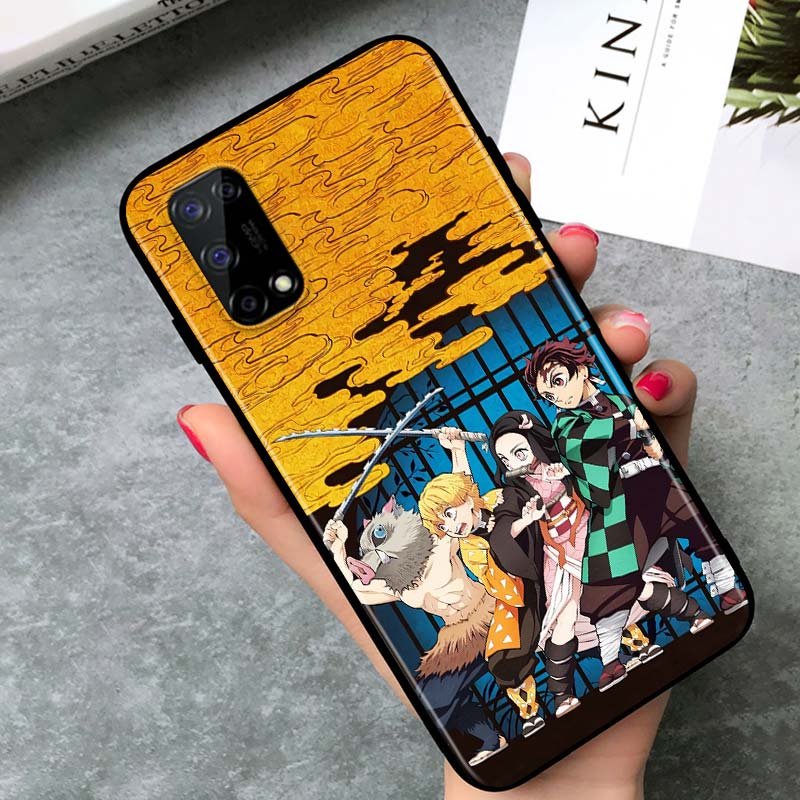 Demon Slayer Anime for OPPO Realme V15 X5 X3 X50 X7 X2 C17 C11 C3 C2 7 7i 6 6S 6i 5 Narzo 20 Pro Black Phone Case