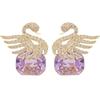 Elegant French Retro Swan Crystal Dangle Earrings