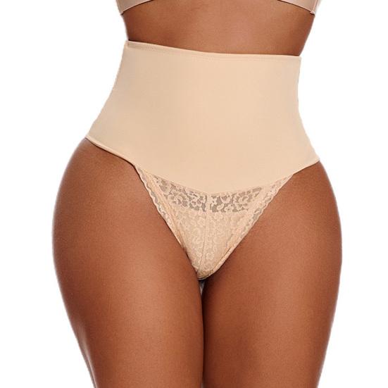 Tummy Control Thong Shapewear for Women High Waisted Stretch Body Shaper Underwear Sexy T Back Lace Thong Girdle Panties