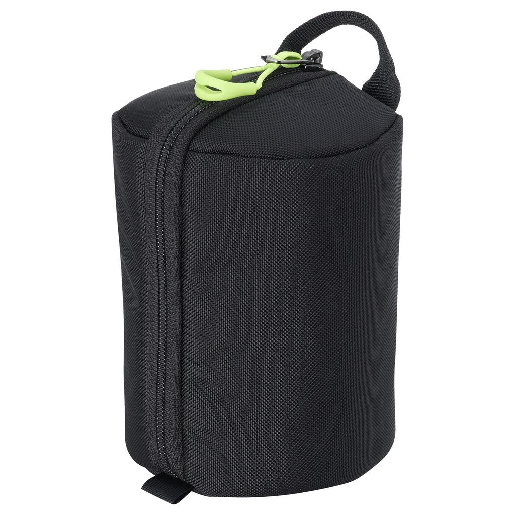 HAKUBA Lens Case Soft Lens Pouch 02 4977187291353 Vertical Opening Nylon YKK Zipper Fluorescent Puller Black 90-130KLP-SF2-90130 Water-Repellent