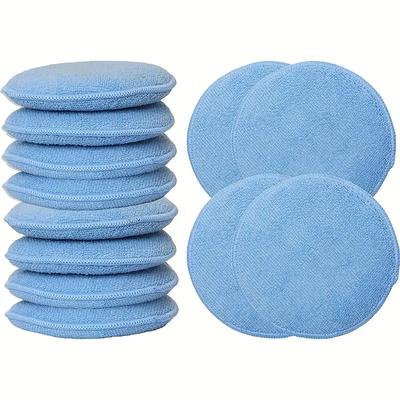 Microfiber Wax Applicator Pad 10pcs 5" Diameter Ultra Soft Microfiber with Finger Pocket Polish Car Wax Apply Remover Buff Pads