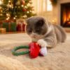 Interactive Cat Toys Christmas Catnip Toy for Indoor Cats, Stuffed Chew with Mesh Teething Relief Kittens Tube, Flexible Tube Bell Holiday Gift