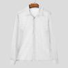 INCERUN Men Lapel Neck Long Sleeve Mesh Sheer Polka Dots Shirts