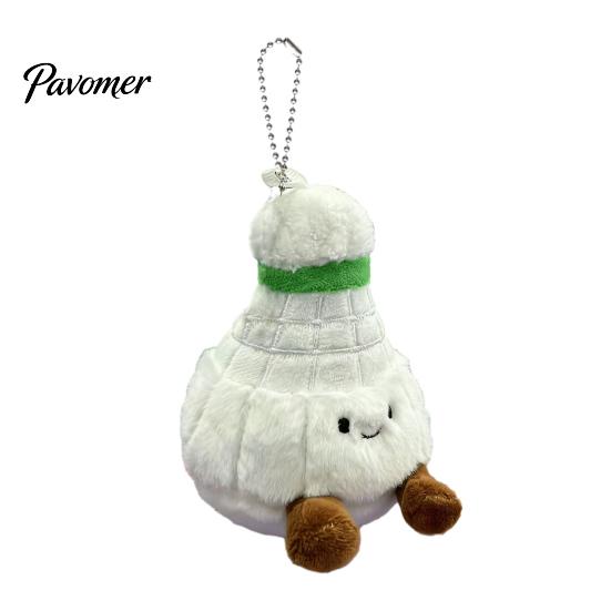 Rearview Mirror Ornament Badminton Plush Keychain, Cute Shuttlecock Stuffed Toy for Bag Car Soft Sports Souvenir Decor, Mini Pendant, Creative