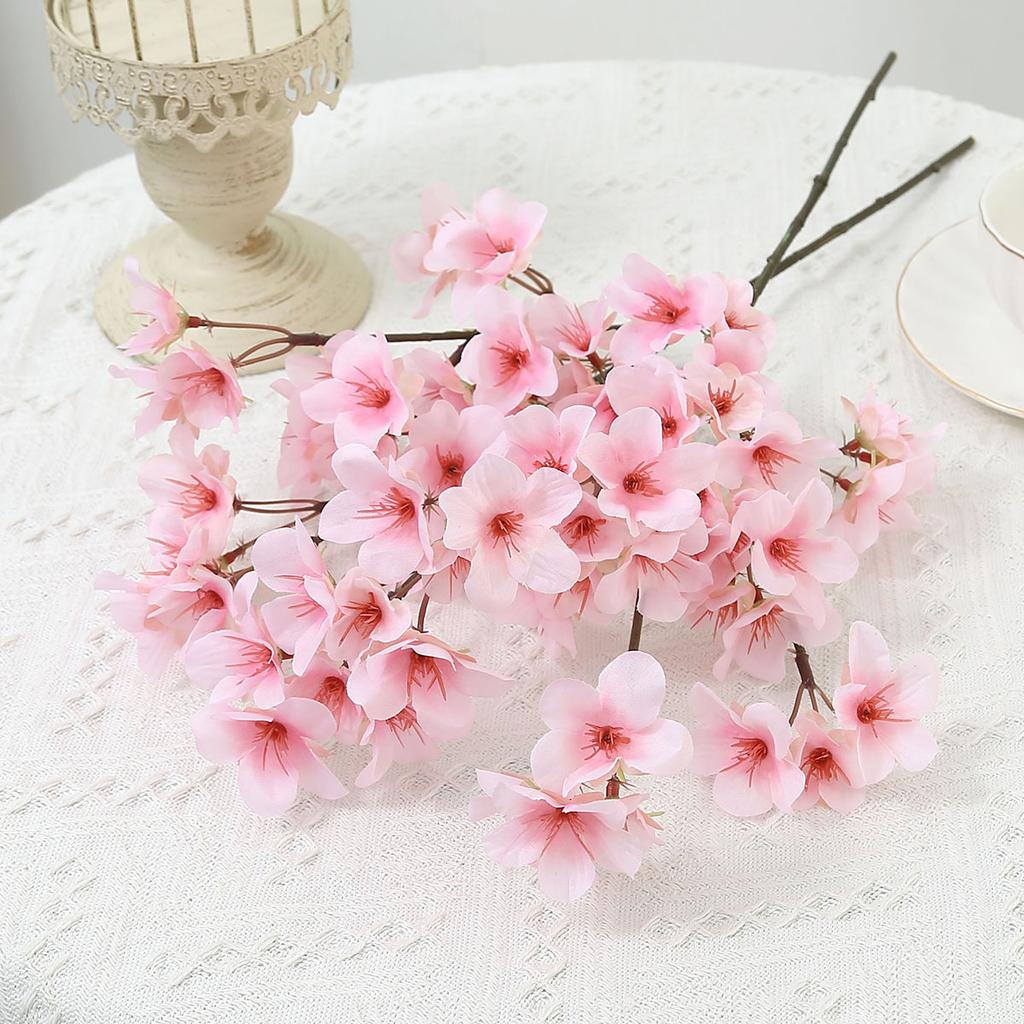 Artificial Flowers Silk Peach Blossom Spring Decor Fake Arrangement Home Room Wedding Bridal Table Party Garden Yard Diy Gifts