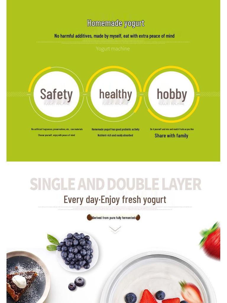 Aparat Automat pentru Iaurt, Natto și Vin de Orez cu 50 Pliculețe de Praf de Bacterii și 3 Pahare - Mini Aparat Multifuncțional de Uz Casnic