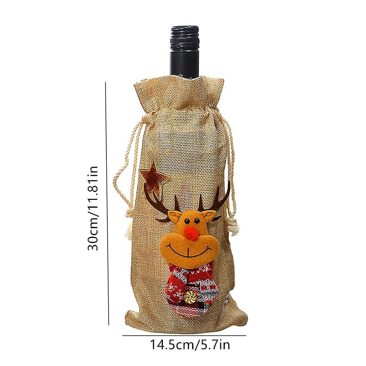 

1pc Cute Wine Bottle Cover Santa Claus Christmas Decorations Home Christmas Ornament Xmas Table Decor Happy New Year 2026 Gift 1P