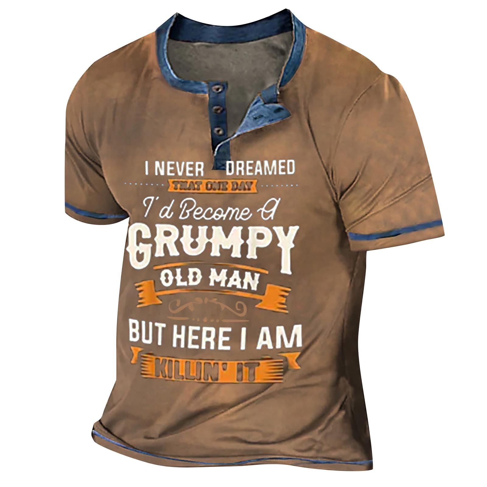 Муж. Футболка Футболки Графика Текст Черный Военный стиль Зеленый Бассейн Темно-серый 3D-печать Уличный стиль С короткими рукавами На пуговицах С принтом Одежда Классический XXXXL