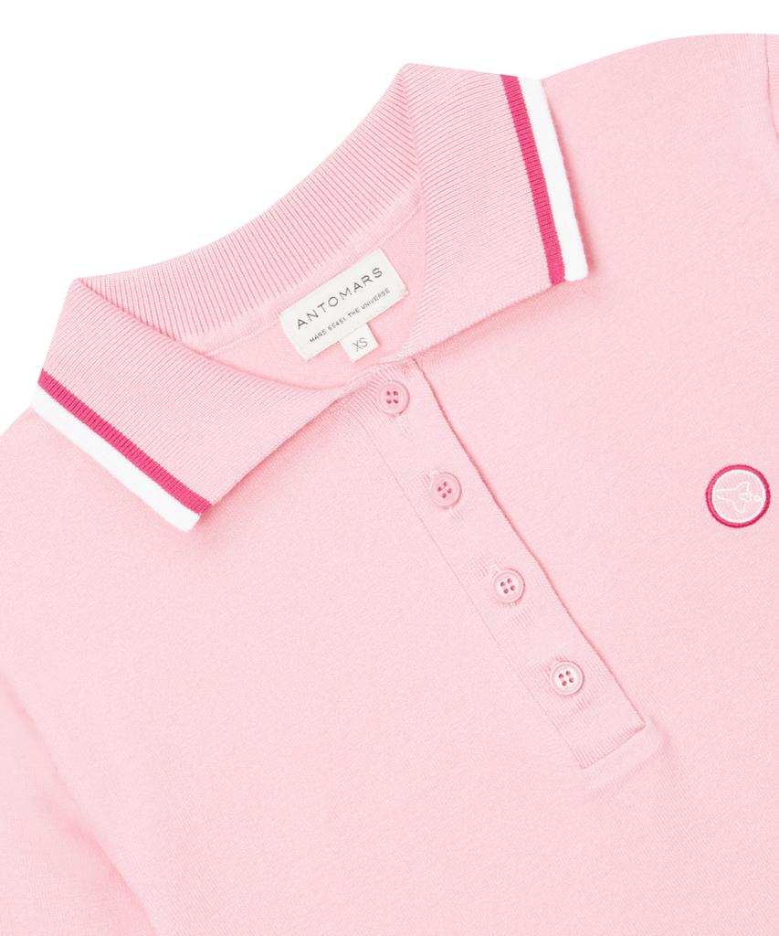 Antomas Circle Spaceship Logo Knit Polo Women - Pink