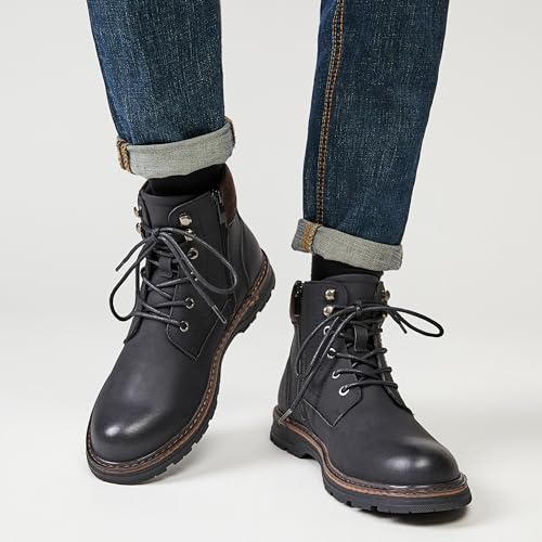 Foxsense Men's Chelsea Boots, Side Gore, Chukka Boots, Genuine Leather, Straight Tip, Dress Shoes, Formal, Black, Size 26.0cm, R766H-01