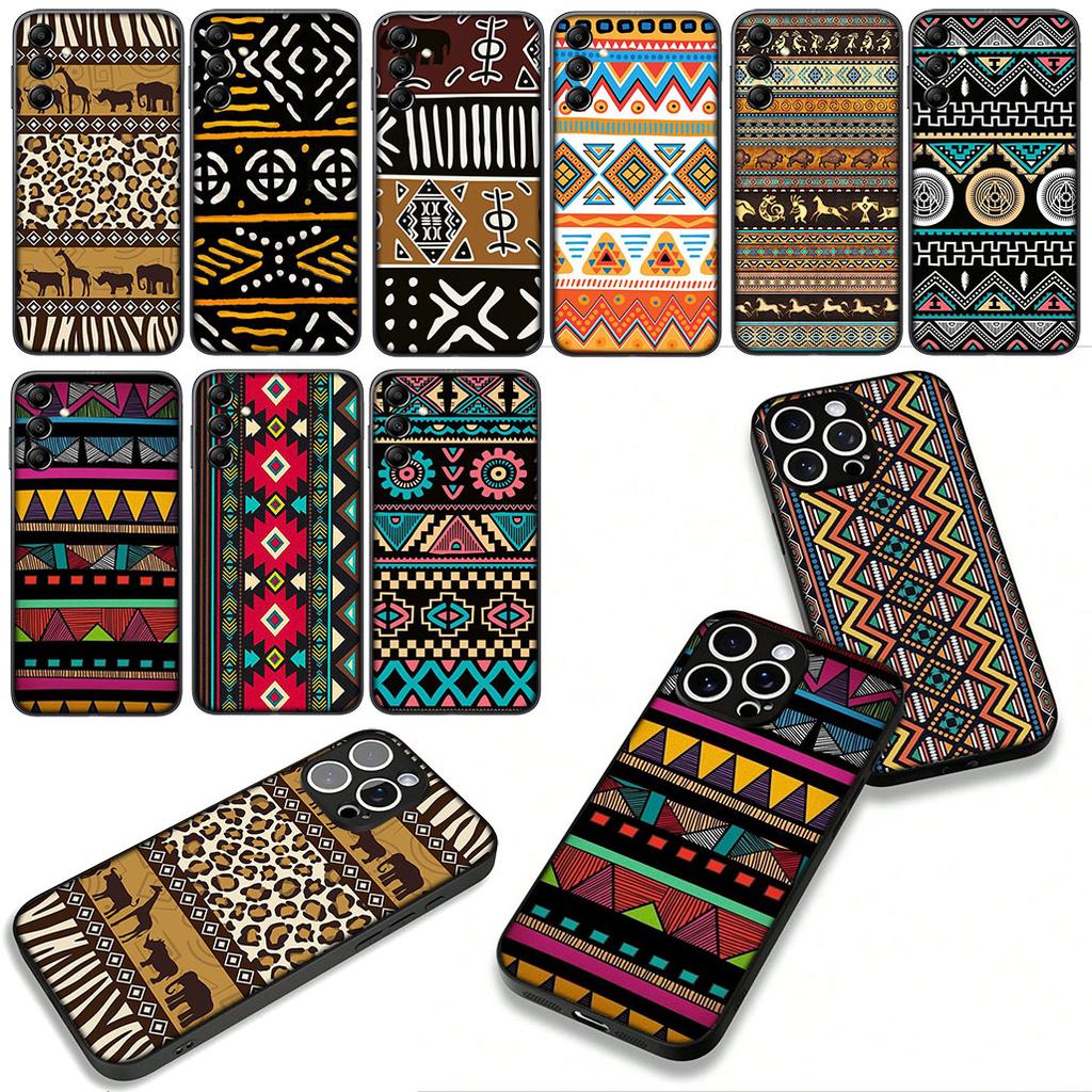 Phone Cover Print Design African Wax Casing for Apple iPhone 16 15 14 Plus 13 12 Mini 17 Pro Max + ProMax 16E Air 15+ Case