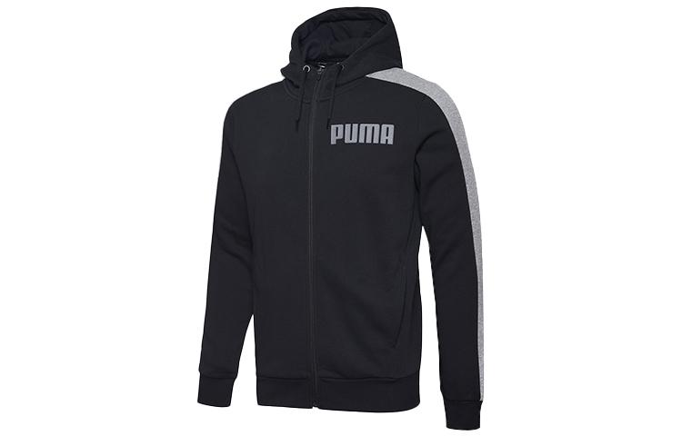 PUMA Sweatshirts Men s Black Hooded Moderate Cardigan 845162-01 S