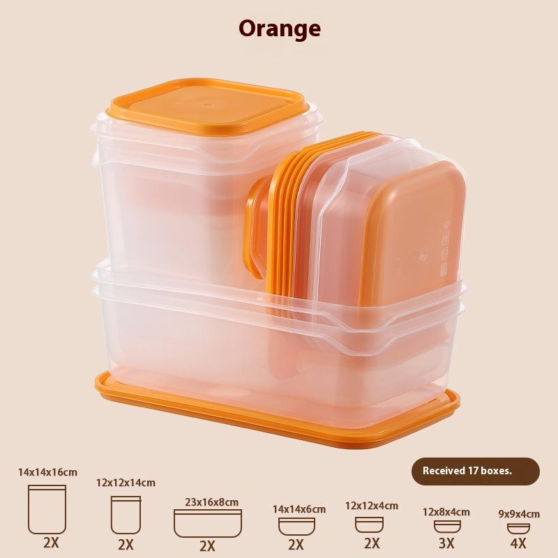 17-teiliges/Set Frischhaltebox-Set Kunststoff-Lunchbox Küche Kühlschrank Zutatenverpackung Mikrowellen-Lunchbox