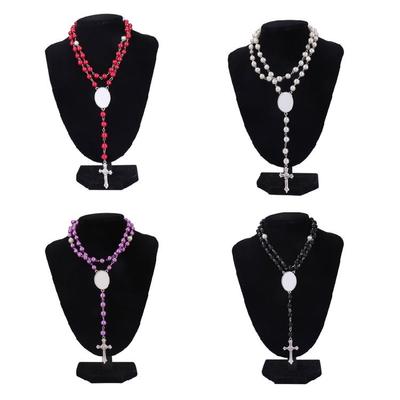 Trendy Catholic for Cross Sublimation Necklaces Rosary Necklace for Family Membe