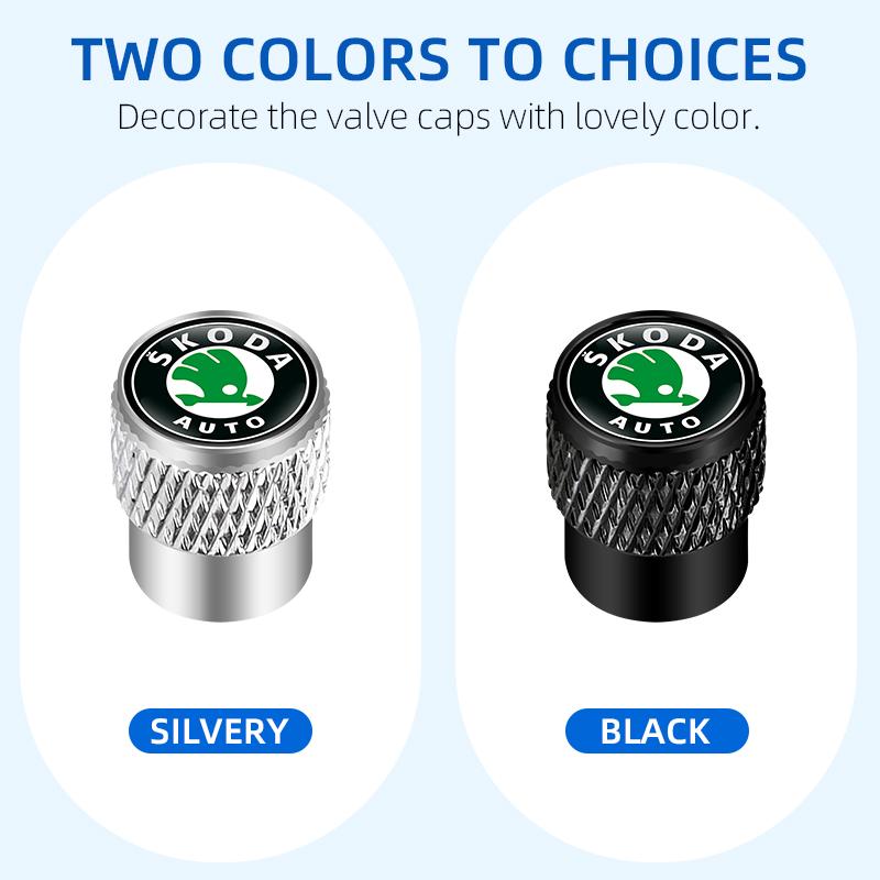 GNL1 For Skoda S Kodiaq Octavia 2 3 Yeti Karoq Rapid Fabia VII A5 Car Wheel Tire Valve Caps Stem Case Covers Accessories