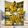 Green Bay Packers Fan Gear Customize Your Name Blanket Gift Personalized Blanket Warmthful Decor for Sofa Seaside Living Room Home Decor