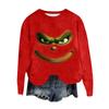 Women's Fashion Round Neck Pullover Top Long Sleeve Tee Christmas Printed Sweatshirt