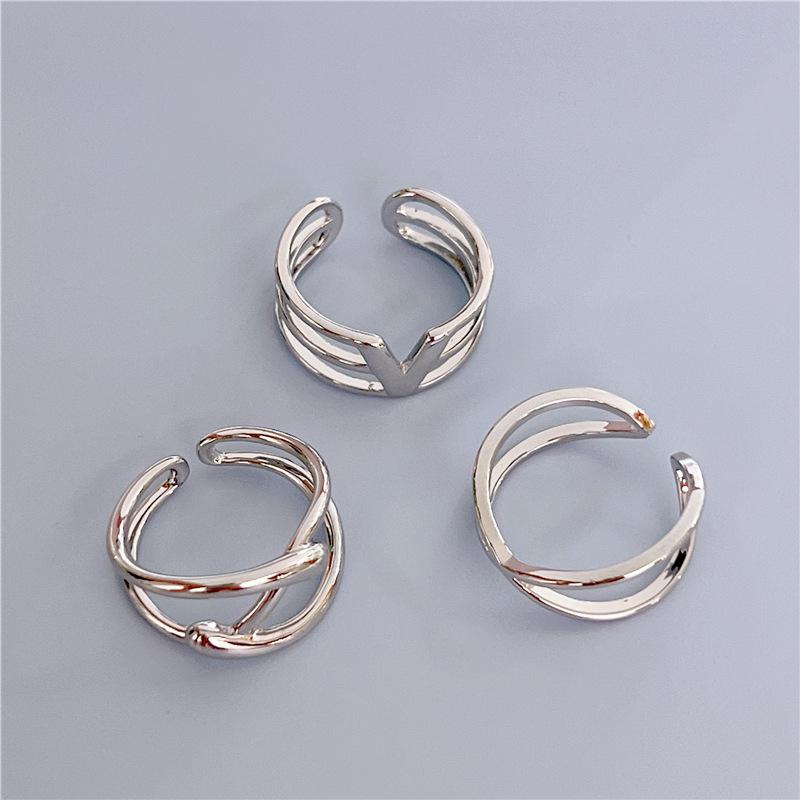 18K Gold-Plated Minimalist Open Adjustable Ring for Women