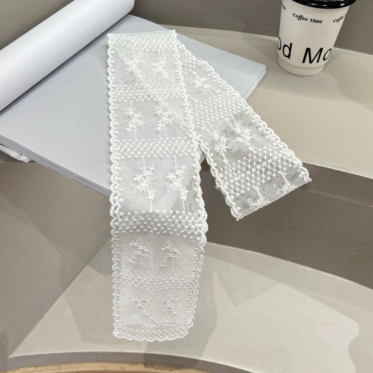 Girl lace flower embroidered headband new super fairy headscarf French sweet scarf summer thin silk scarf