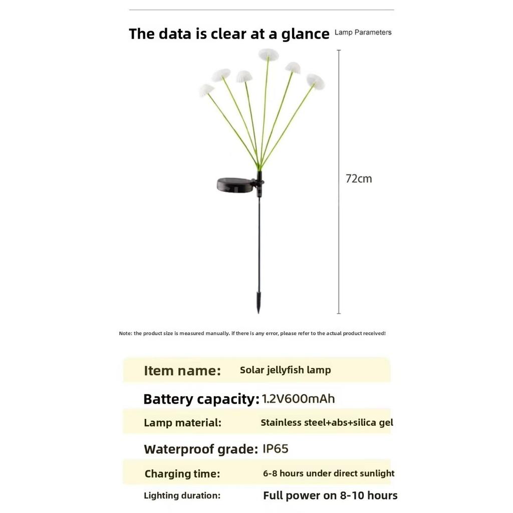 Solar Powered 6/8/10 LED Jellyfish Mushroom Lights, Garden Landscape Lights, Outdoor Lawn Lights, Holiday Garden Decorative Lights