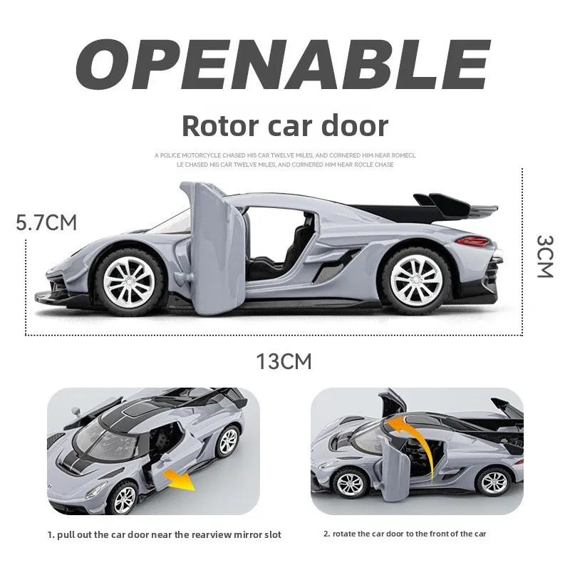 1:36 Jesko Supercar High Simulation Diecast Metal Alloy Model Car Sound Light Pull Back Collection Kids Toy Gifts