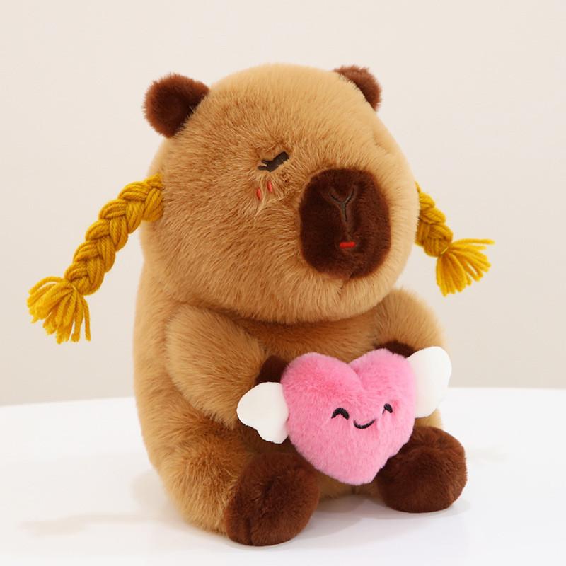 Cute Capybara Plush Doll Poet Tang Monk Style Soft Stuffed Animal Toy Gift Bag Pendant