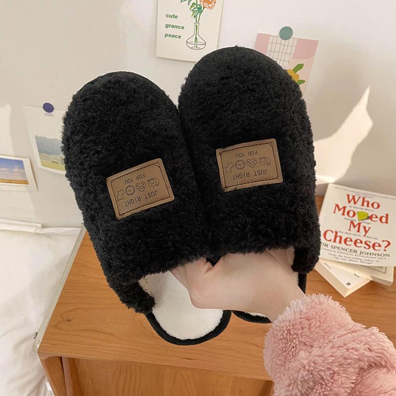 Warm Non-slip Cotton Slippers for Couples - Thick Sole, Indoor Autumn/Winter
