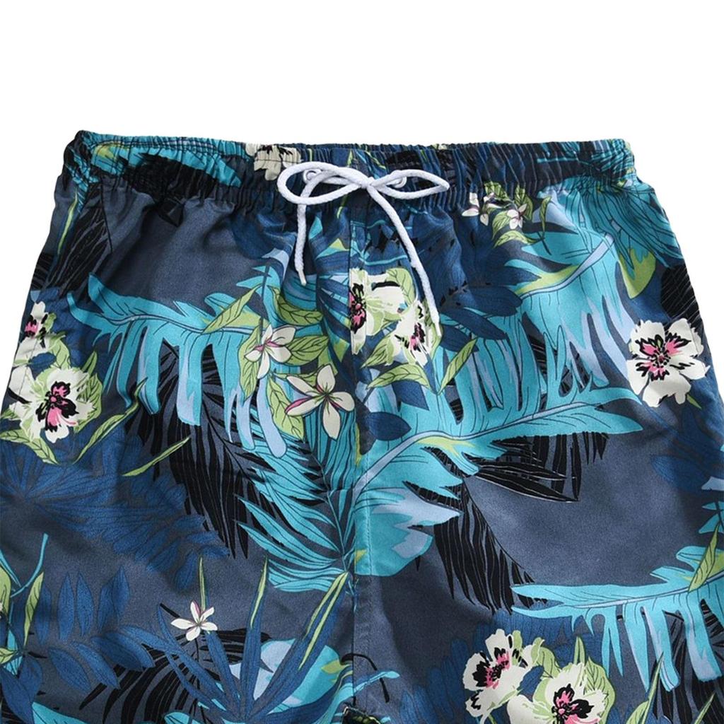 Men's Beach Shorts with Adjustable Drawstring and Printed Design - Perfect for Summer Parties