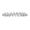 Zircon Irregular Square Cuff Bracelet In Silver For Fashionable Office Wear